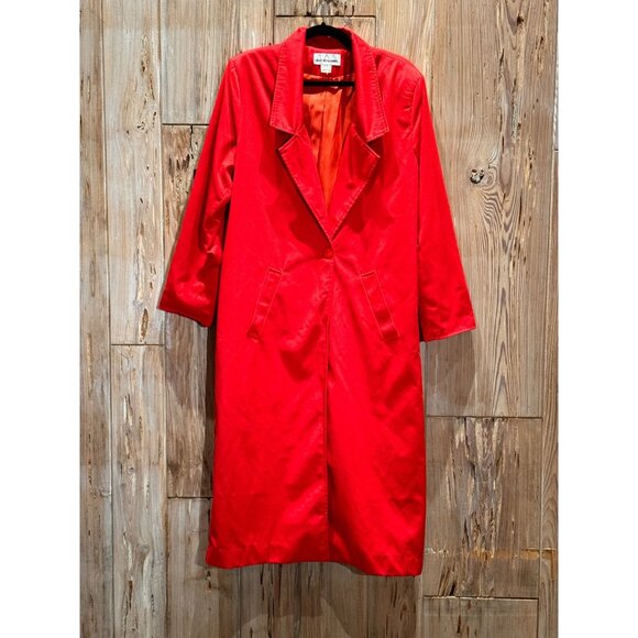 David Benjamin Womens XL Red Single-Breasted Trench Coat & Pant Set - Picture 2 of 14